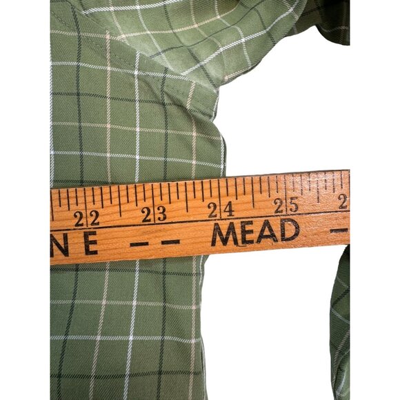 L.L.Bean Mens Long-Sleeve Dress Casual Shirt L Tall Green Plaid Wrinkle Resistan - Picture 5 of 11